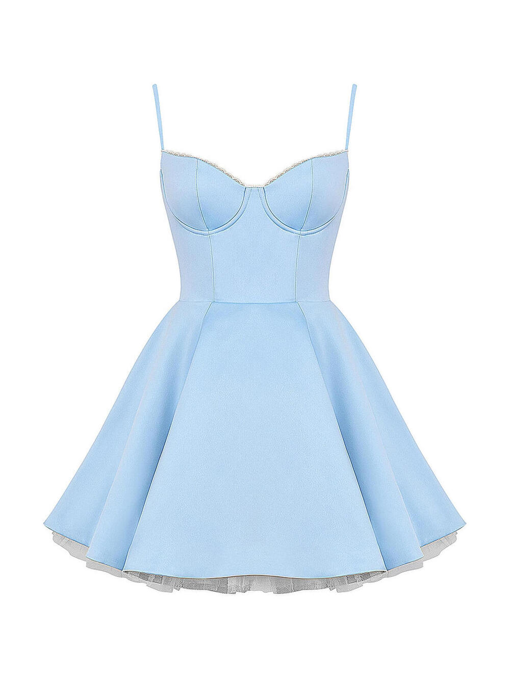 House of CB Light Blue Fit-and-Flare Mini Dress, regular cup